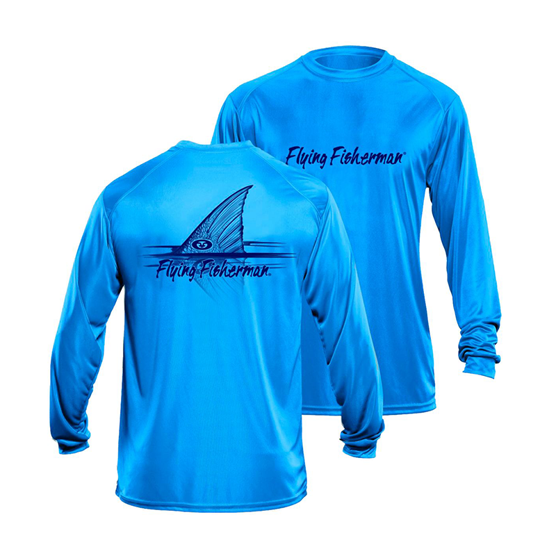 FLYING FISHERMAN REDFISH L/S PERFORMANCE TEE CAROLINA BLUE XXL