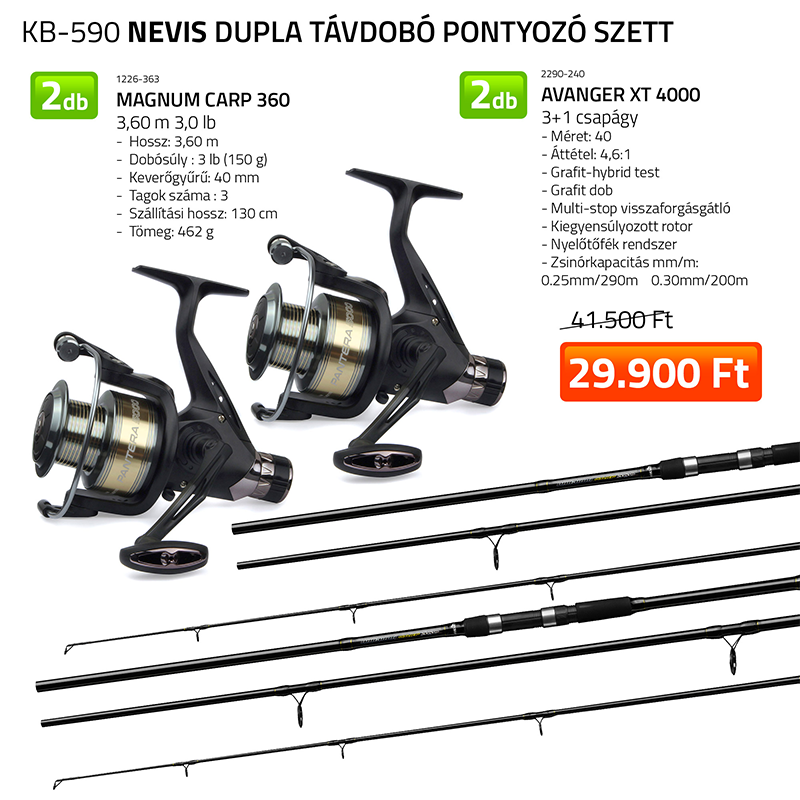 NEVIS DUPLA TÁVDOBÓ PONTYOZÓ SZETT (KB-590) 