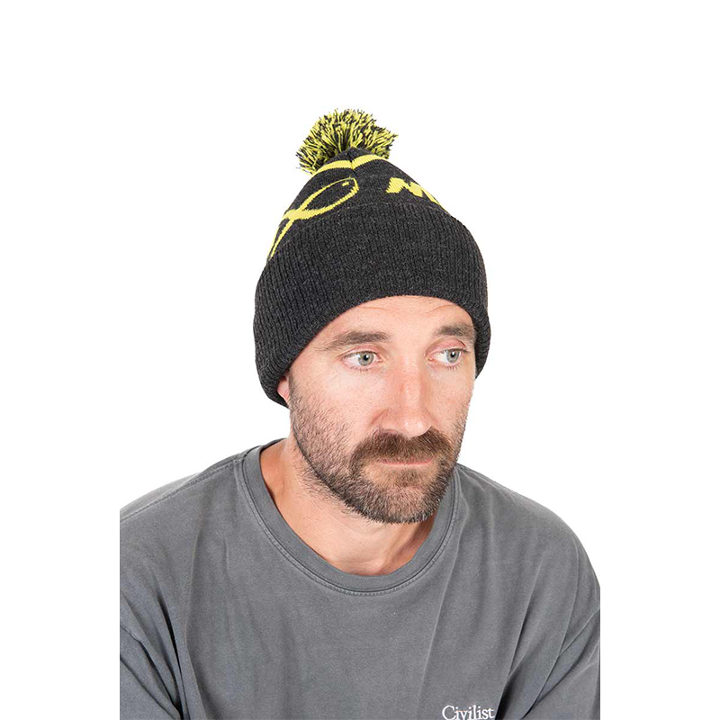 FOX MATRIX LIME & GREY BOBBLE HAT