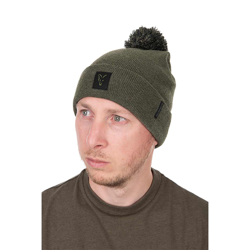 FOX COLLECTION BOBBLE HAT - GREEN/BLACK