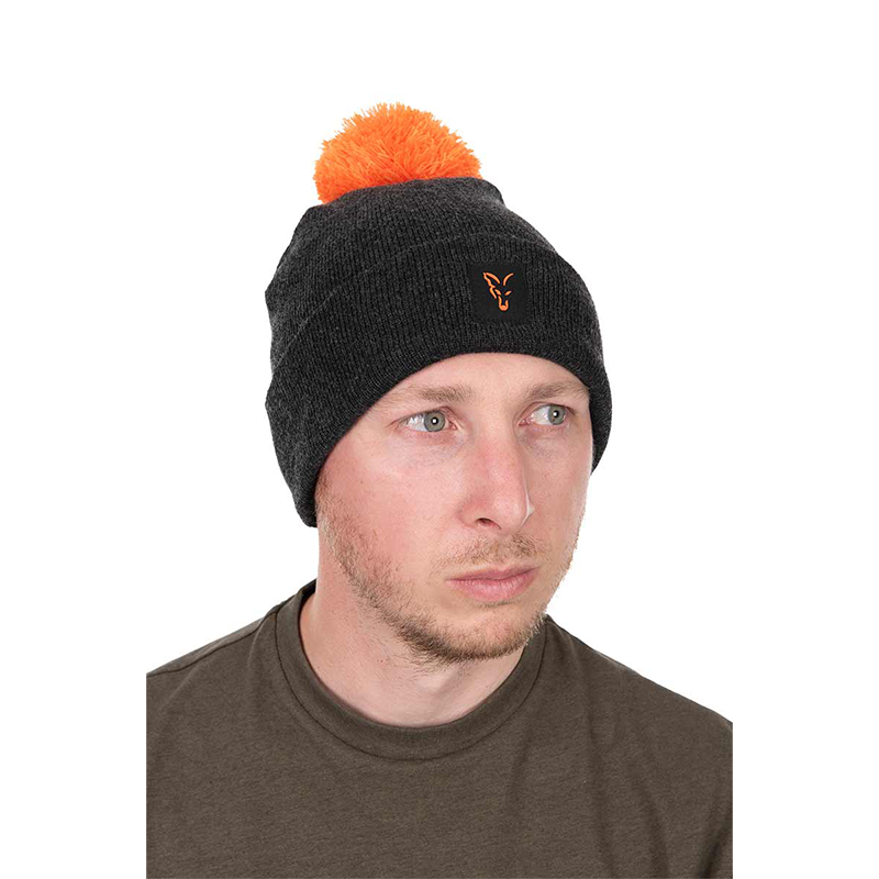 FOX COLLECTION BOBBLE HAT - BLACK/ORANGE