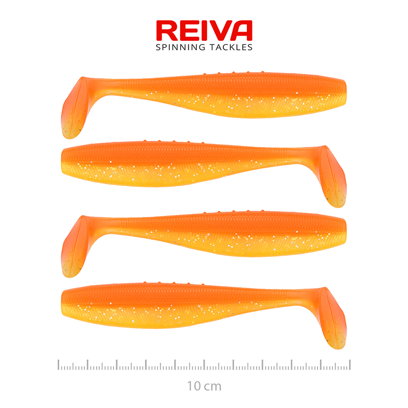 REIVA FLAT MINNOW SHAD 10CM SHINY ORANGE