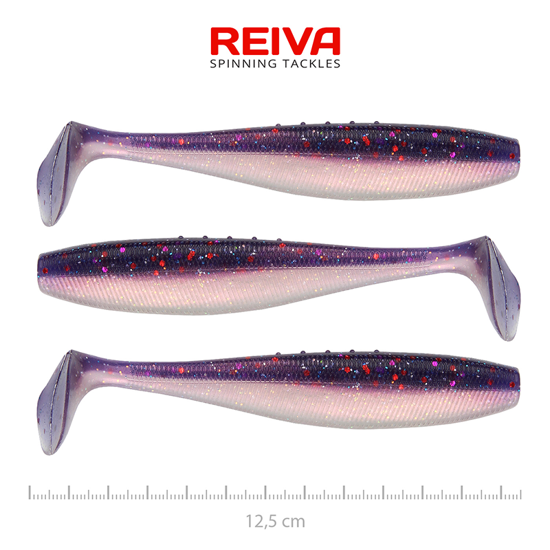 REIVA FLAT MINNOW SHAD 12.5CM PURPLE PEARL