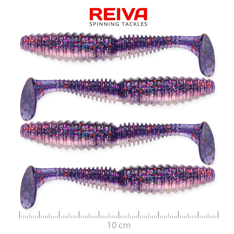 REIVA ZANDER POWER SHAD 10CM 4DB/CS. PURPLE PEARL