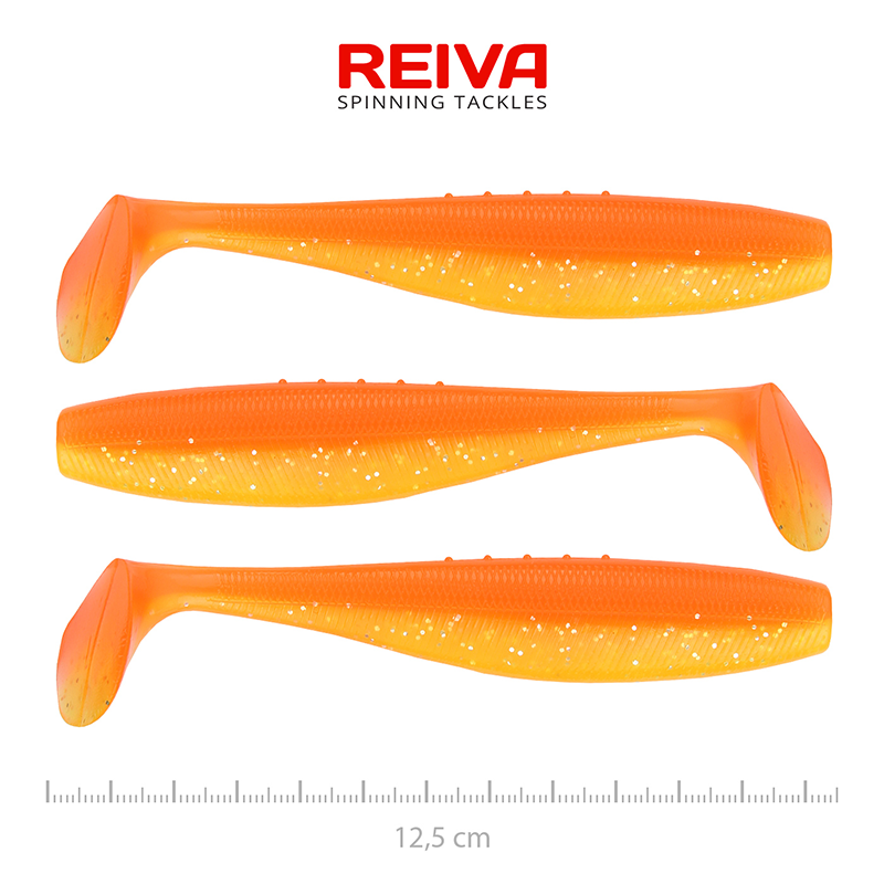 REIVA FLAT MINNOW SHAD 12,5CM 3DB/CS. SHINY ORANGE