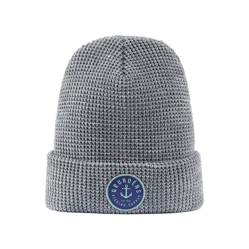 GRUNDÉNS ANCHOR WAFFLE BEANIE - ATHLETIC HEATHER