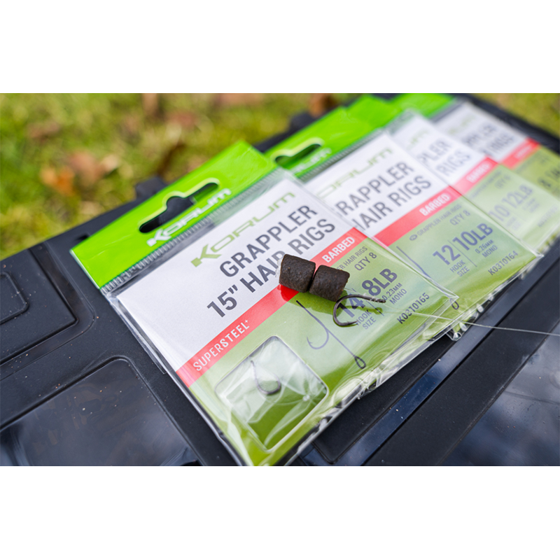 KORUM GRAPPLER HAIR RIGS - 15" 8