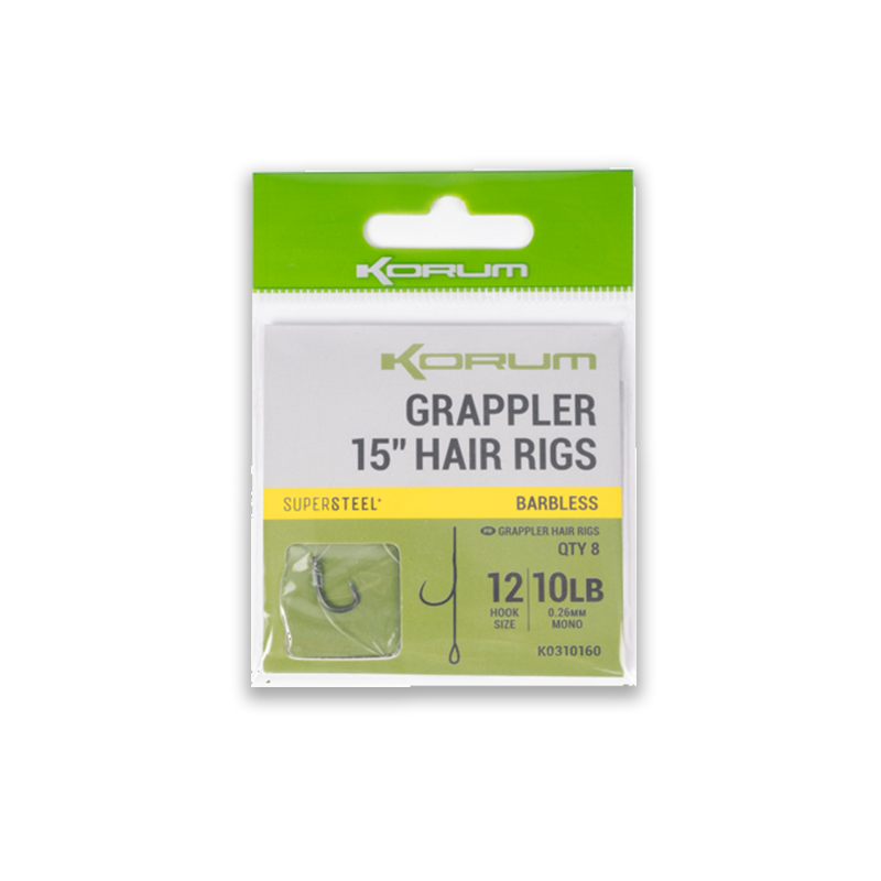 KORUM GRAPPLER HAIR RIGS - 15" 10