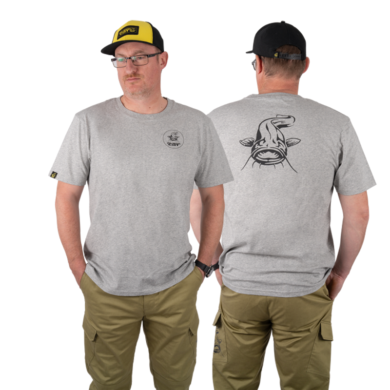 BLACK CAT GREY MARL T-SHIRT - M