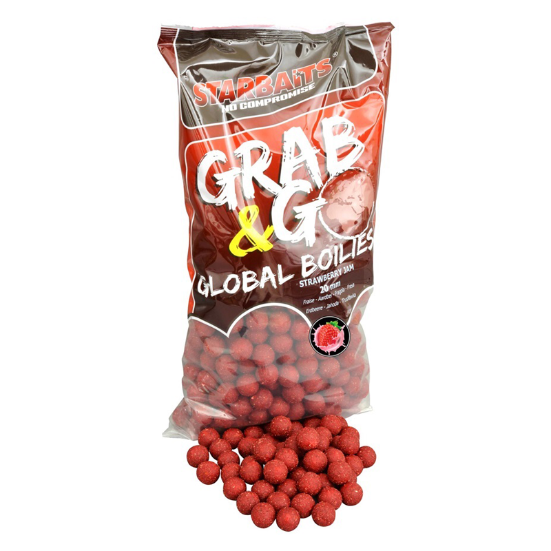 STARBAITS GRAB & GO GLOBAL BOILIES 2,5KG - STRAWBERRY JAM