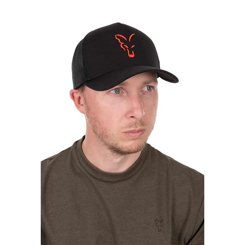 FOX COLLECTION TRUCKER CAP - BLACK/ORANGE