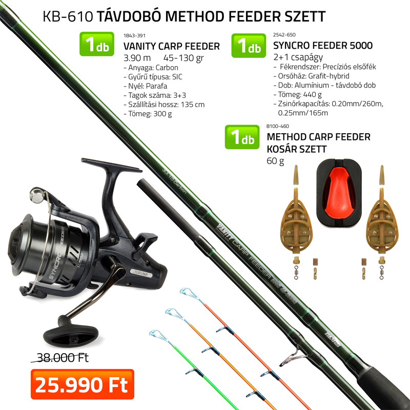 NEVIS TÁVDOBÓ METHOD FEEDER SZETT (KB-610)