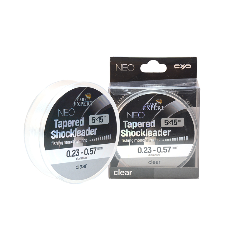 CARP EXPERT NEO TAPERED SHOCK LEADER CLEAR 0,23MM-0,57MM 5X15M