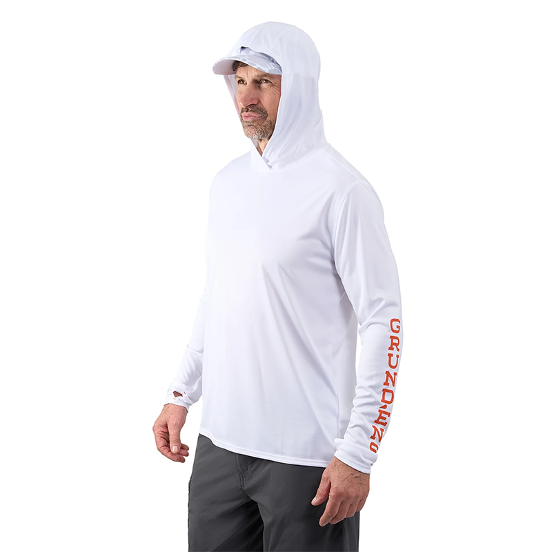 GRUNDÉNS TOUGH SUN HOODIE WHITE - XXXL