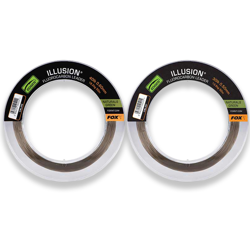 FOX ILLUSION FLUOROCARBON LEADER 40LB 0,60MM 50M - NATURAL GREEN
