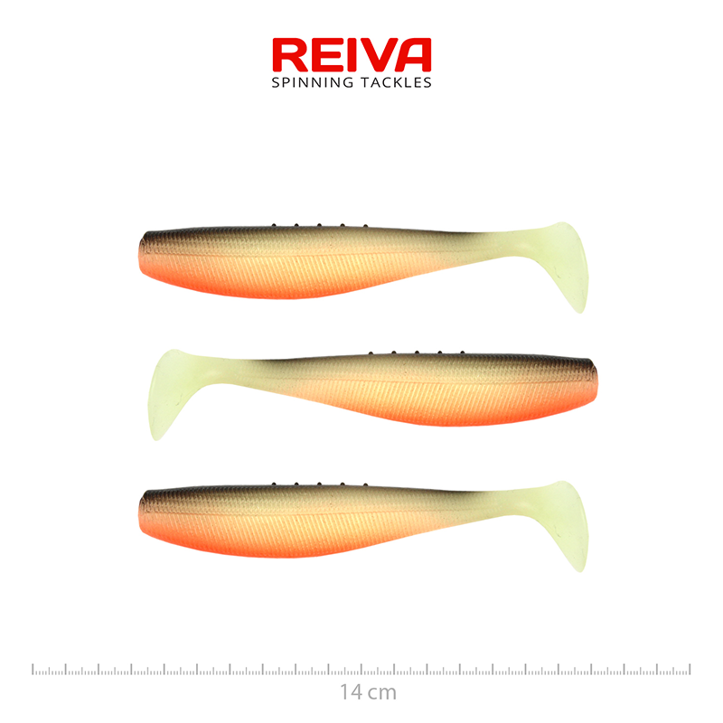 REIVA FLAT MINNOW SHAD 14CM UV ROACH