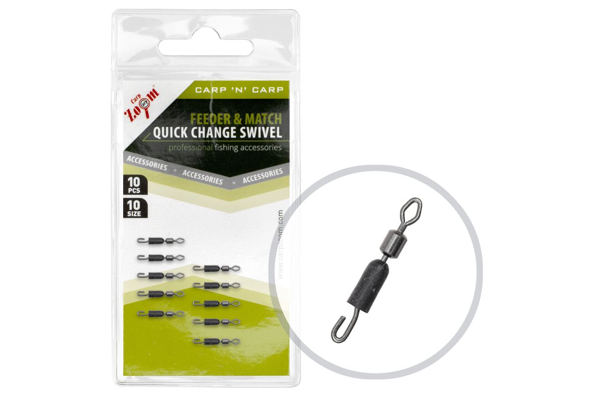 CARP ZOOM FEEDER & MATCH QUICK CHANGE SWIVEL 10