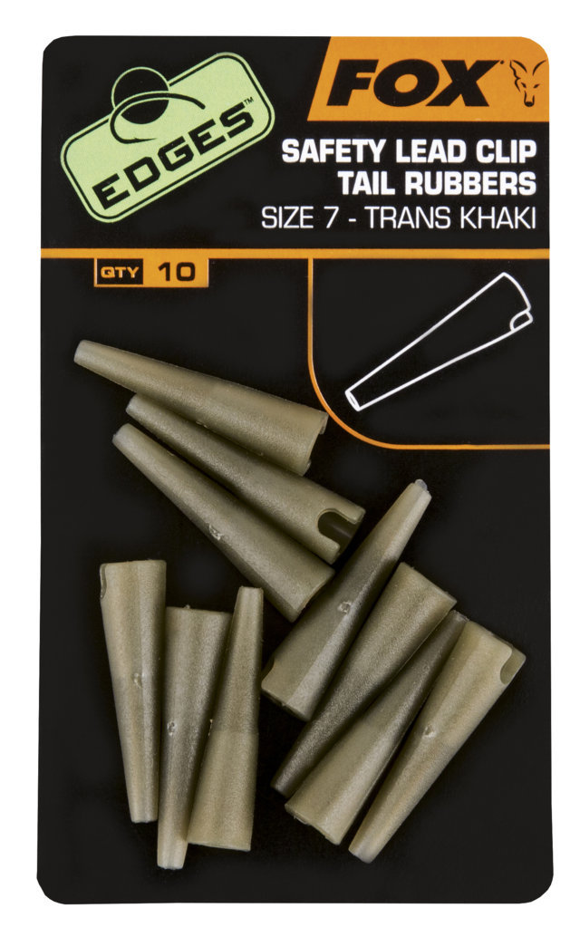 FOX EDGES SAFETY LEAD CLIP TAIL RUBBERS KHAKI