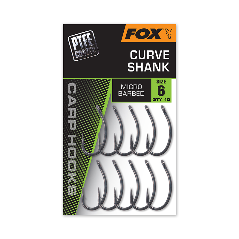 FOX CARP HOOKS CURVE SHANK 6 MICRO BARBED