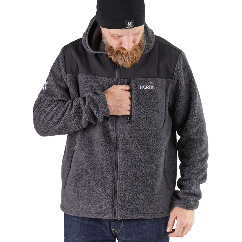 NORFIN POLARGUARD GRAY FLEECE JACKET -M