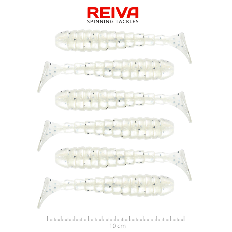 REIVA STREAM SHAD 10CM PEARL WHITE DOTS
