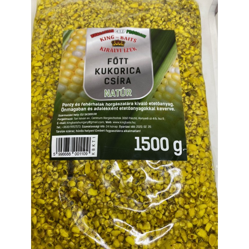 KING BAITS FŐTT KUKORICA CSÍRA NATÚR 1,5KG