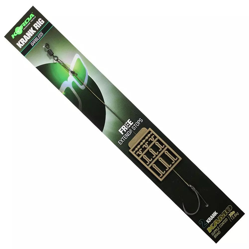 KORDA KRANK RIG BARBED KAMO COATED 30LB 2-ES